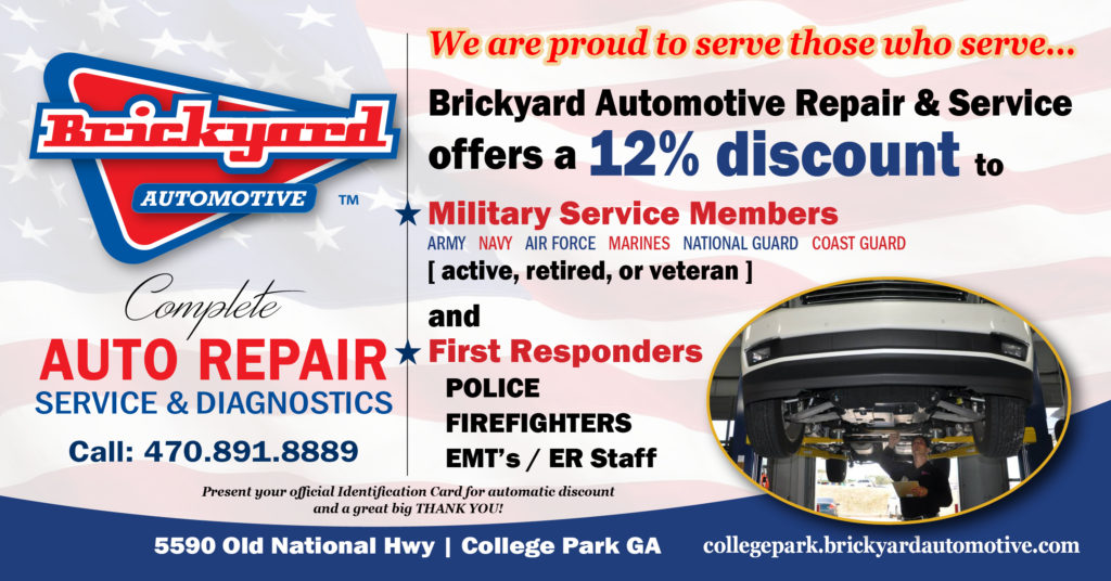 12% off automotive service for 1st responders and military personnel